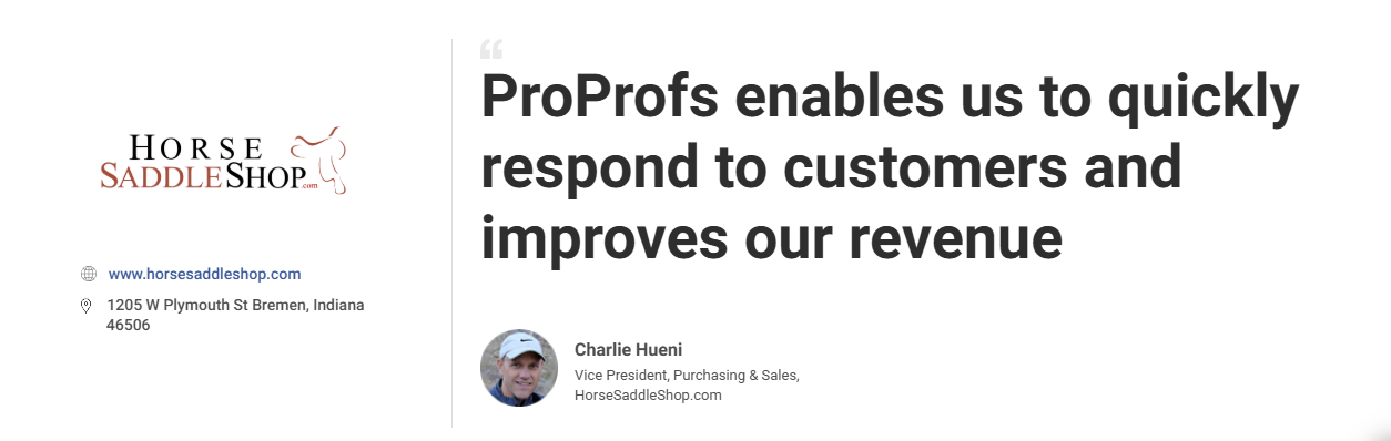 ProProfs Live Chat Case Study of Horse Saddle Shop
