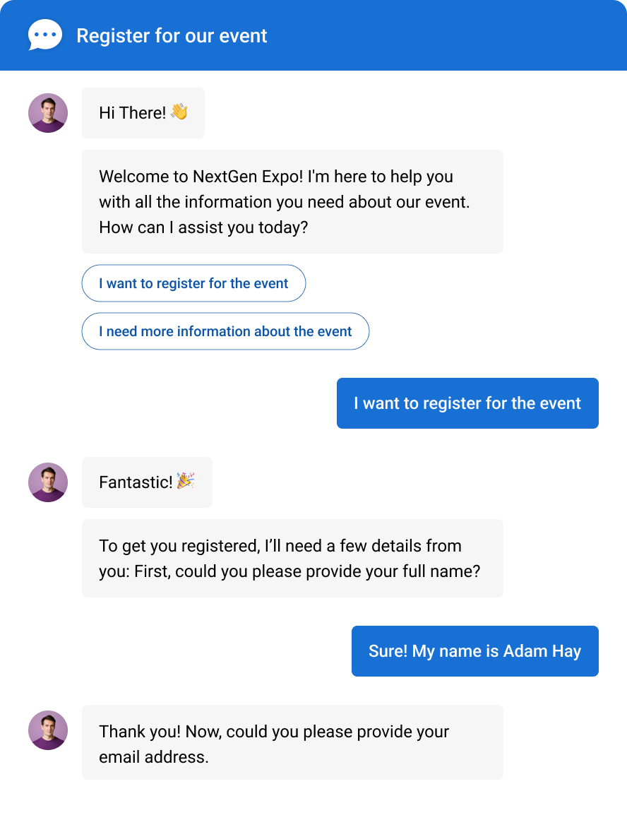 Lead generation chatbot template ProProfs