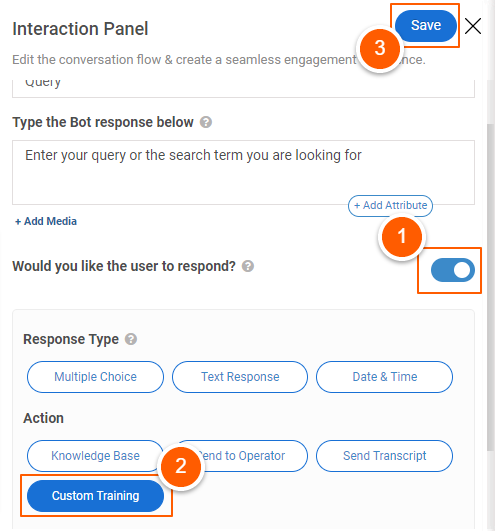 Chatbot interaction panel